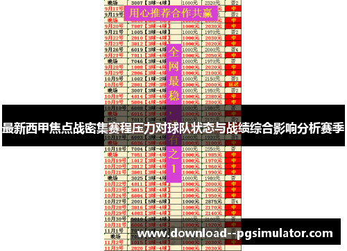 最新西甲焦点战密集赛程压力对球队状态与战绩综合影响分析赛季